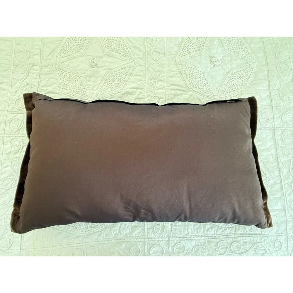 Pier‎ 1 Imports Vintage Boho Rosettes Appliqued Rectangle Throw Pillow 14X24 EUC